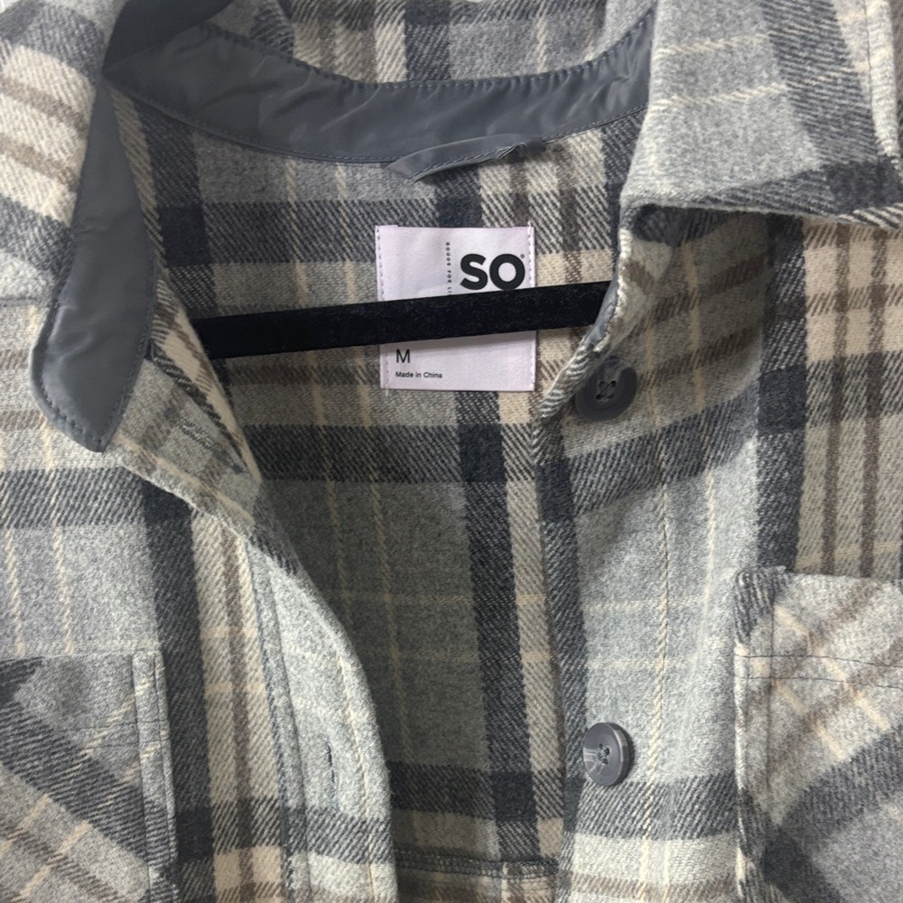 So Plaid Button-Up Shacket Shirt Jacket Oversized - Picture 9 of 11